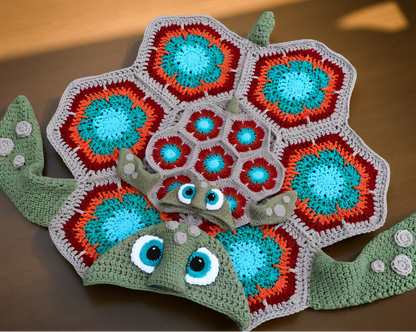 Hooded Sea Turtle Blanket Crochet Pattern