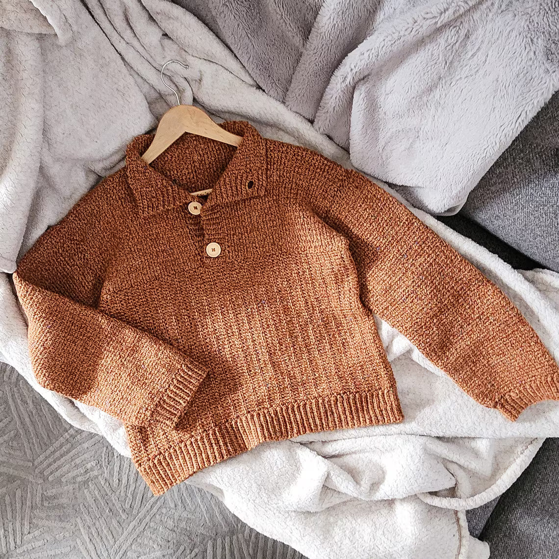 Jasper Button-Up Crochet Pullover Pattern