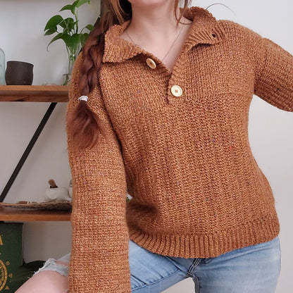 Jasper Button-Up Crochet Pullover Pattern