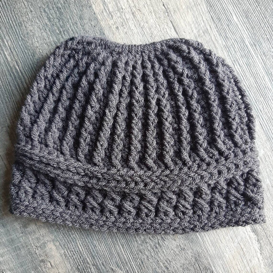 Kelsey Messy Bun Hat crochet pattern