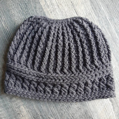 Kelsey Messy Bun Hat crochet pattern