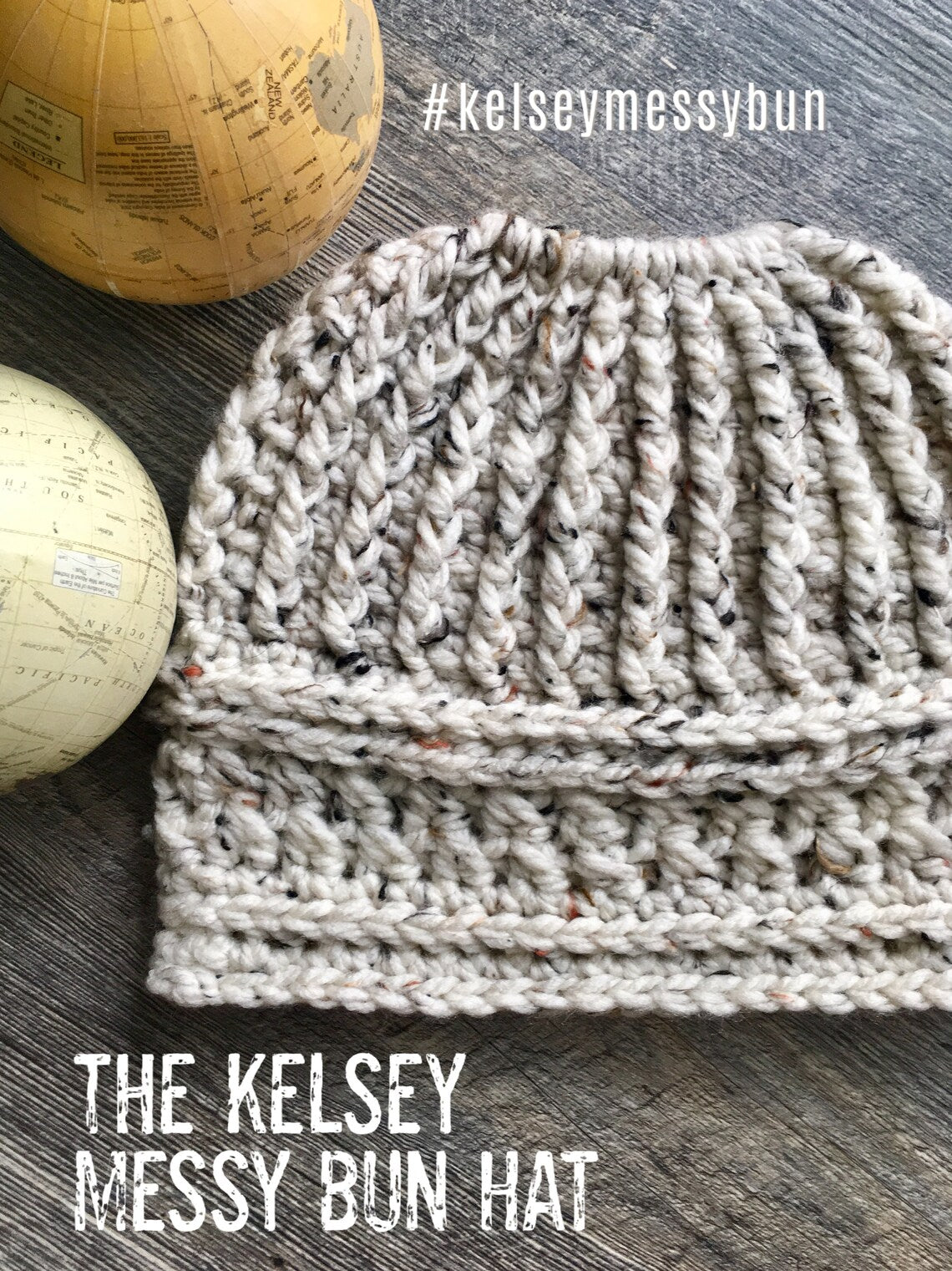 Kelsey Messy Bun Hat crochet pattern