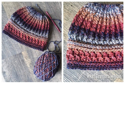 Kelsey Messy Bun Hat crochet pattern