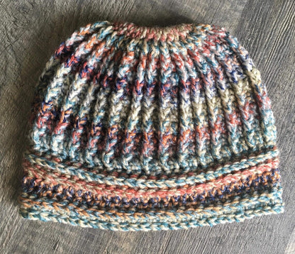 Kelsey Messy Bun Hat crochet pattern