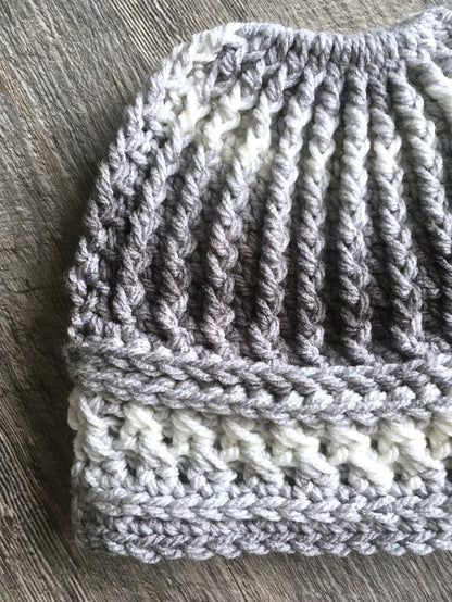 Kelsey Messy Bun Hat crochet pattern