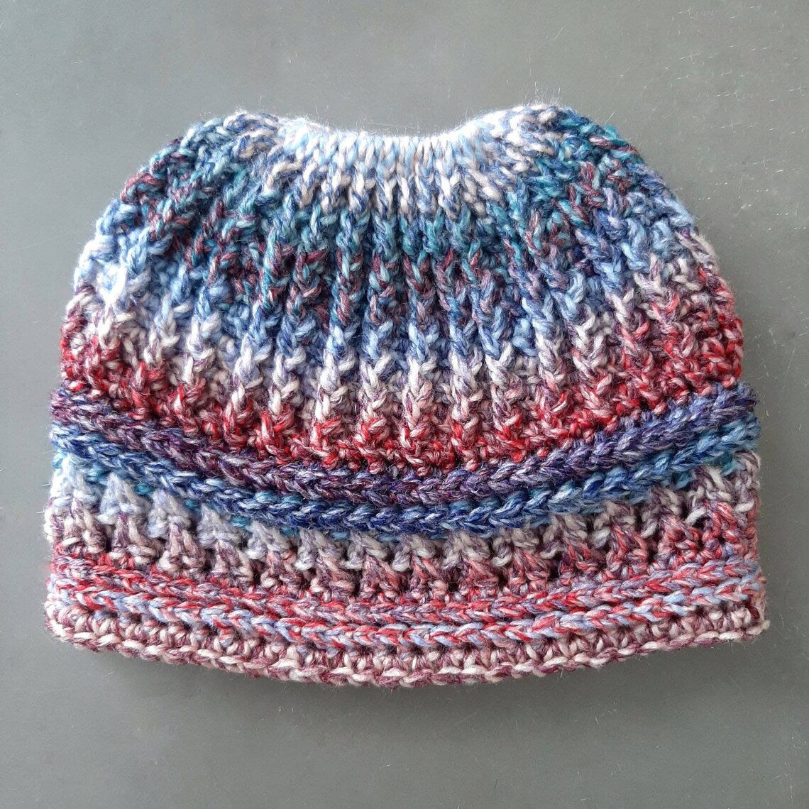 Kelsey Messy Bun Hat crochet pattern
