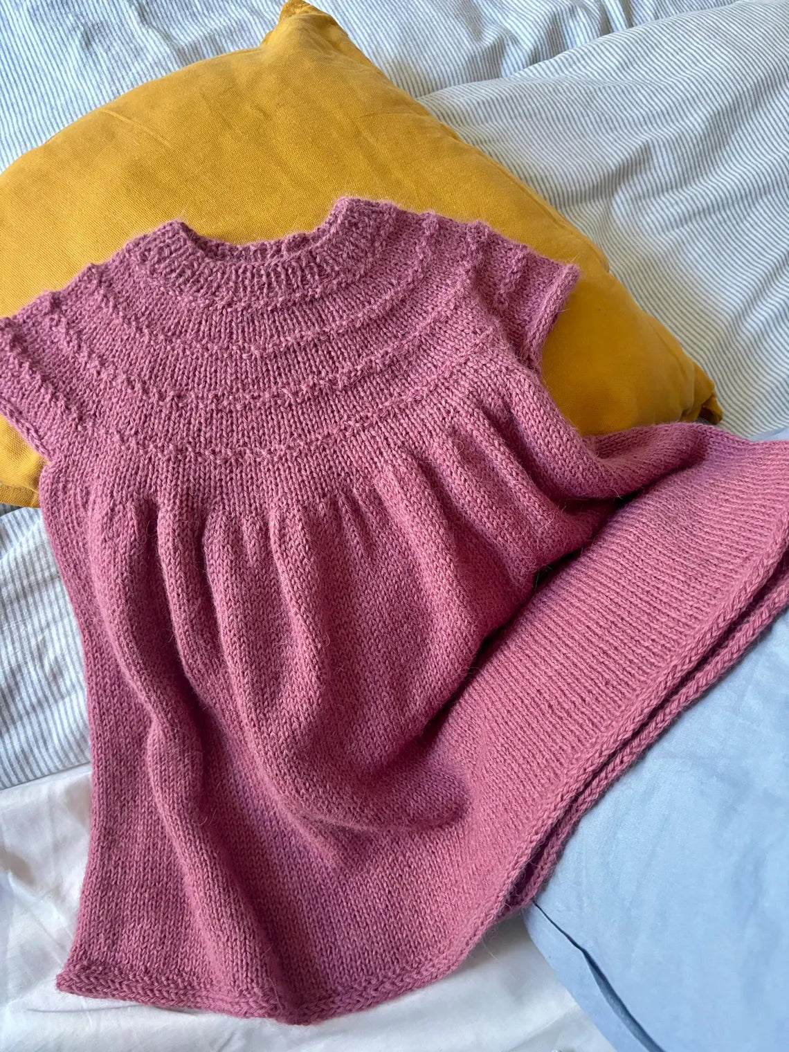 Top-Down Baby Dress Knitting Pattern
