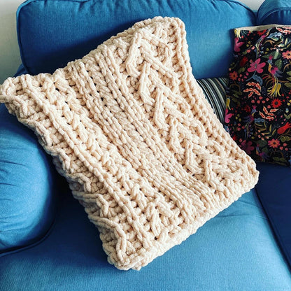 Cable Hearts Blanket Knitting Pattern