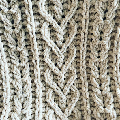 Cable Hearts Blanket Knitting Pattern