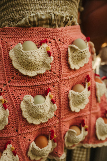 Mother Hen Egg Apron Crochet Pattern