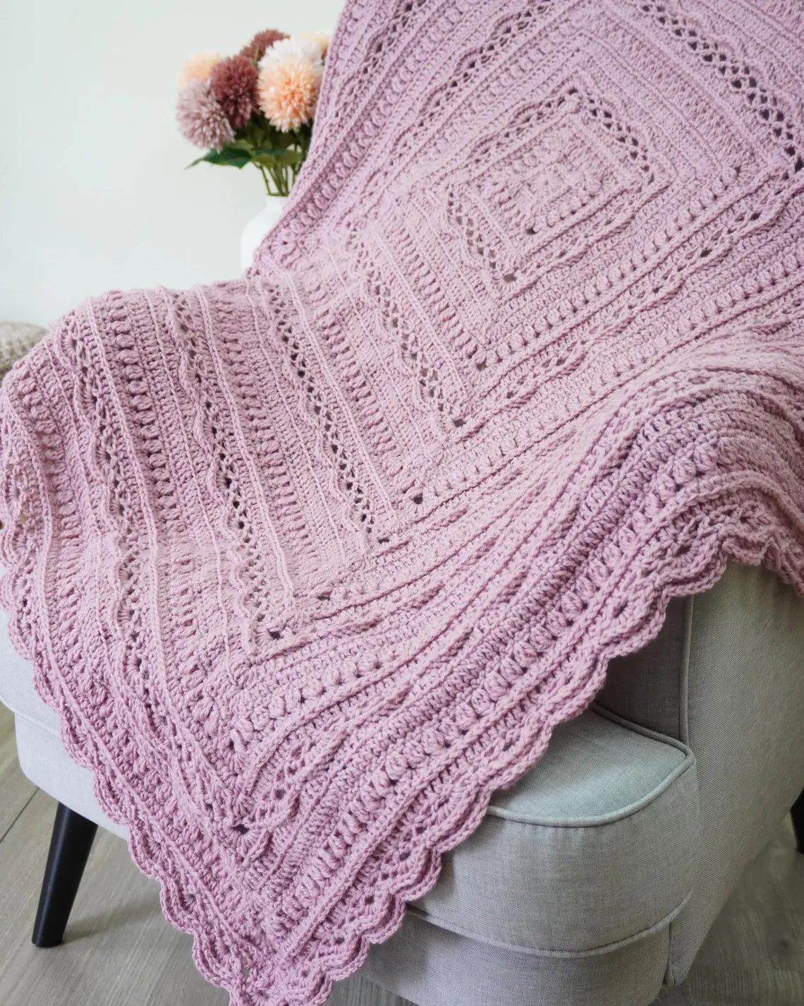 Multiple Sizes Baby Throw Crochet Pattern