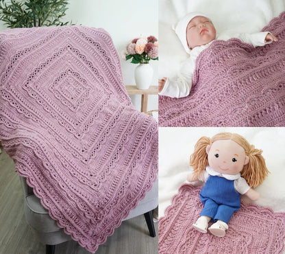 Multiple Sizes Baby Throw Crochet Pattern