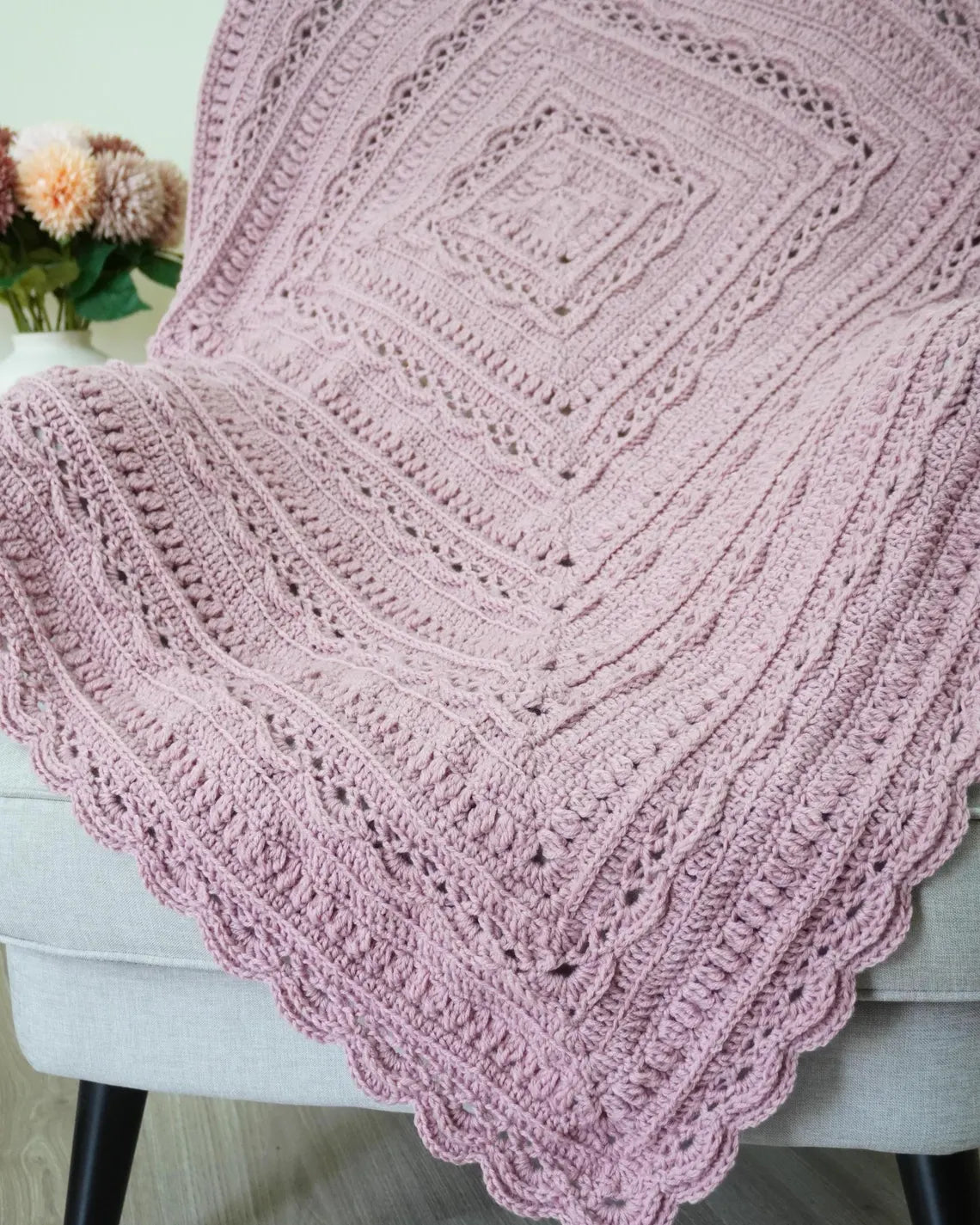 Multiple Sizes Baby Throw Crochet Pattern