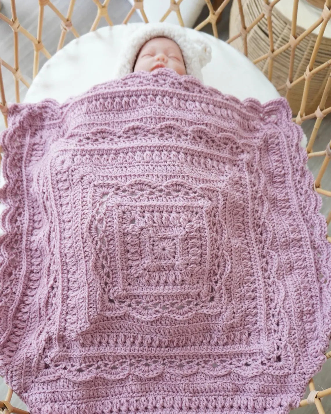 Multiple Sizes Baby Throw Crochet Pattern