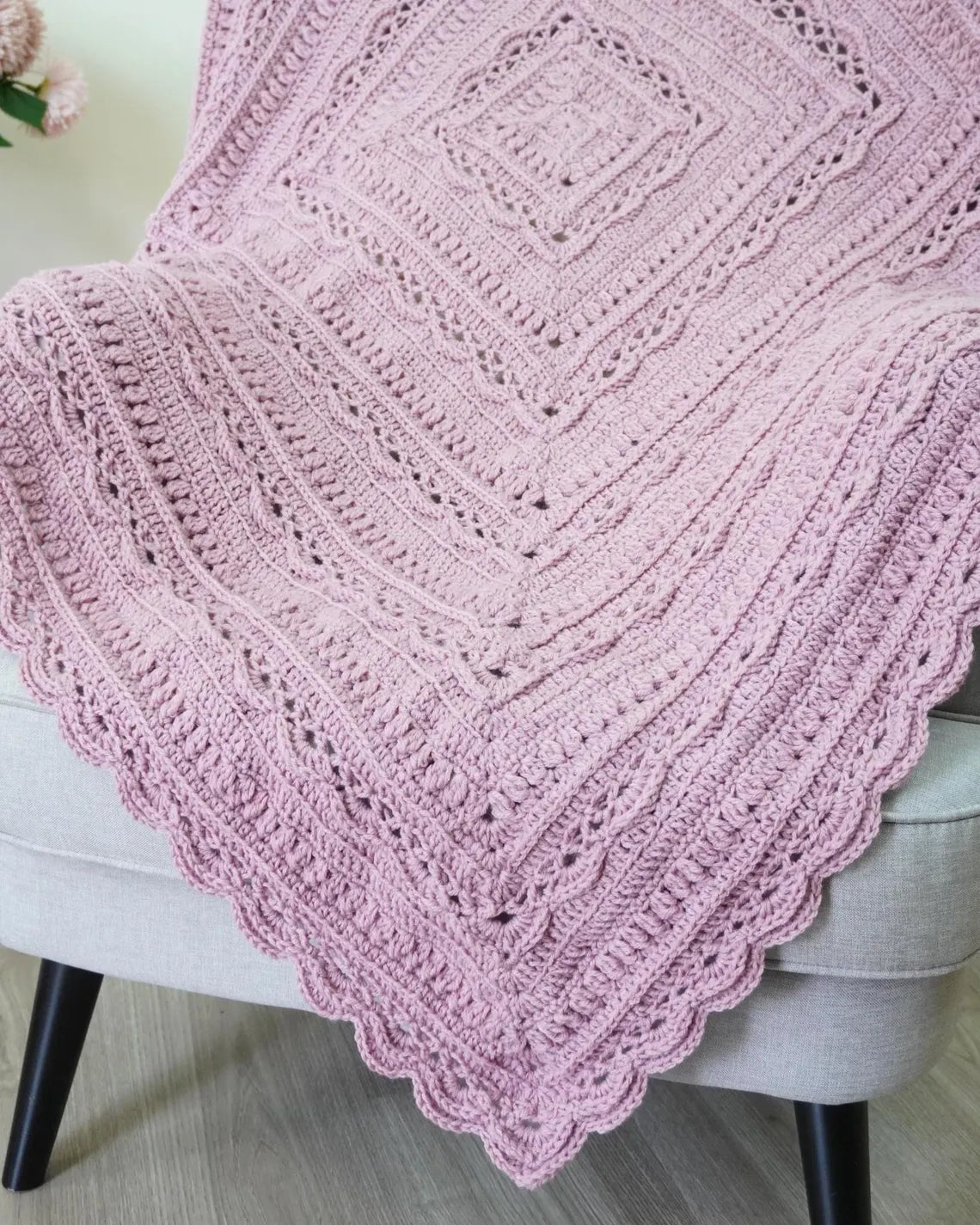 Multiple Sizes Baby Throw Crochet Pattern