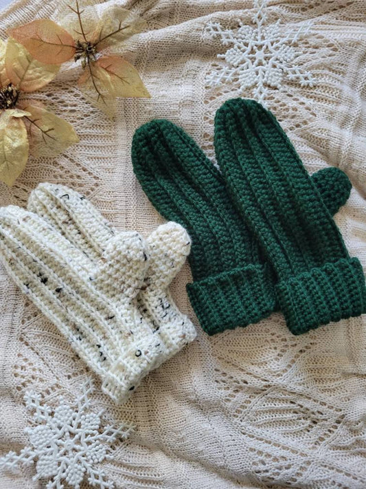 Ribbed Crochet Mittens Pattern