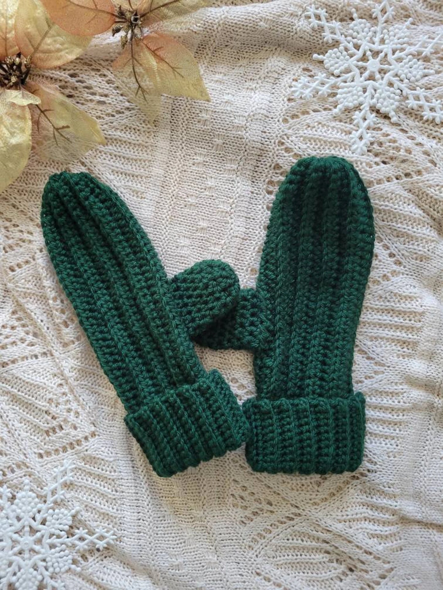 Ribbed Crochet Mittens Pattern