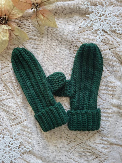 Ribbed Crochet Mittens Pattern