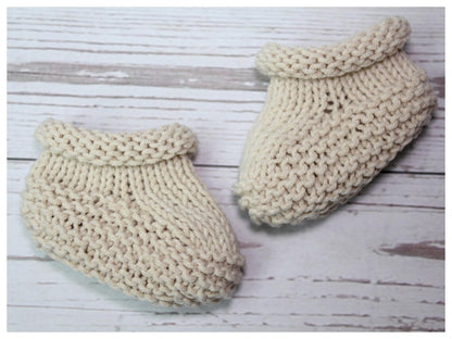Rolled Cuff Baby Bootie Knitting Pattern