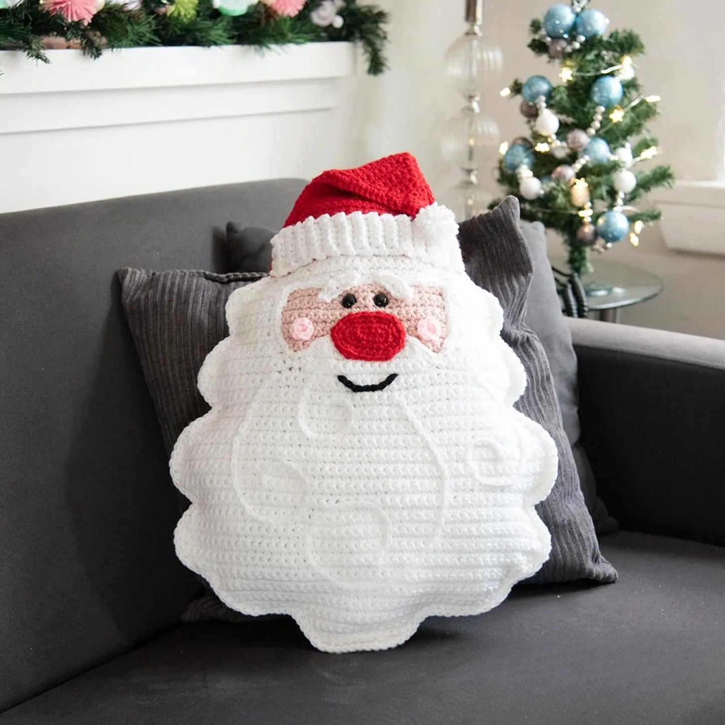 Santa Claus Pillow Crochet Pattern