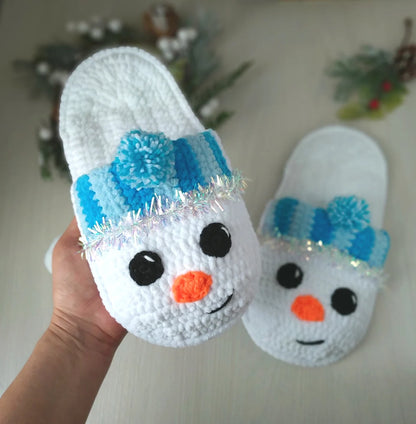 Snowman Slippers Crochet Pattern