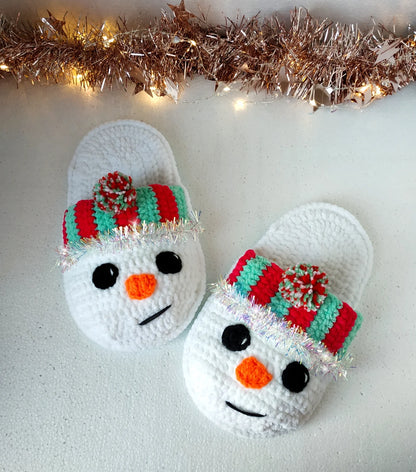 Snowman Slippers Crochet Pattern
