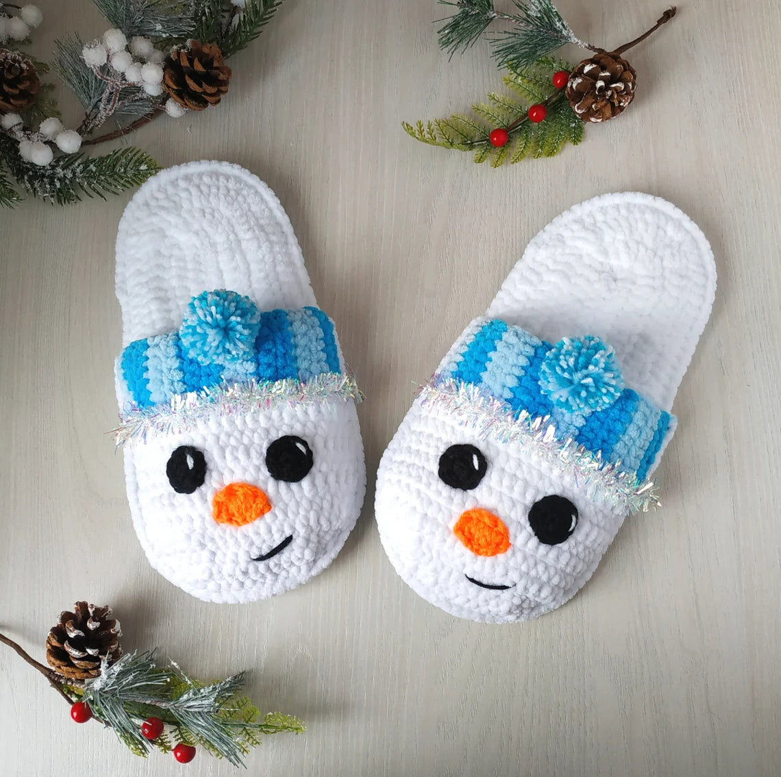 Snowman Slippers Crochet Pattern