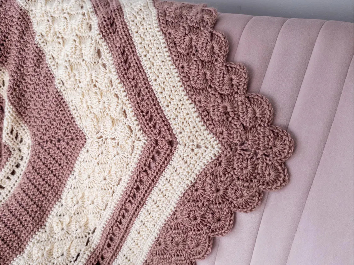 Shell and Lace Crochet Throw Pattern