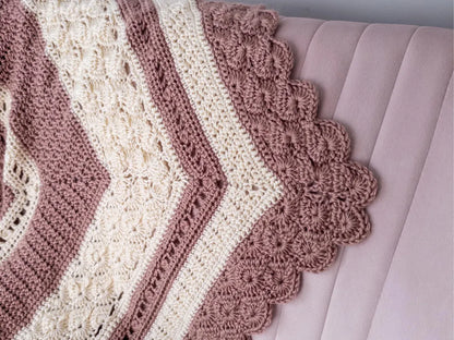 Shell and Lace Crochet Throw Pattern