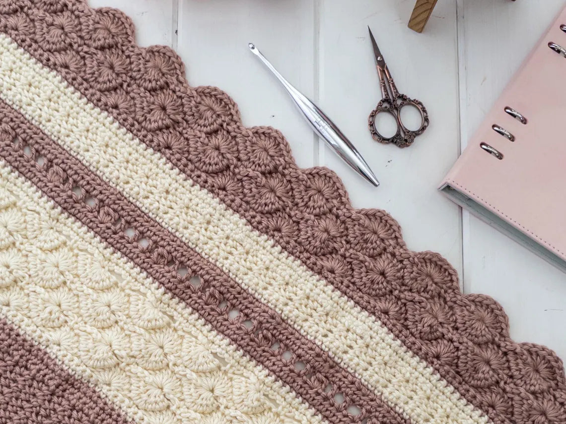 Shell and Lace Crochet Throw Pattern