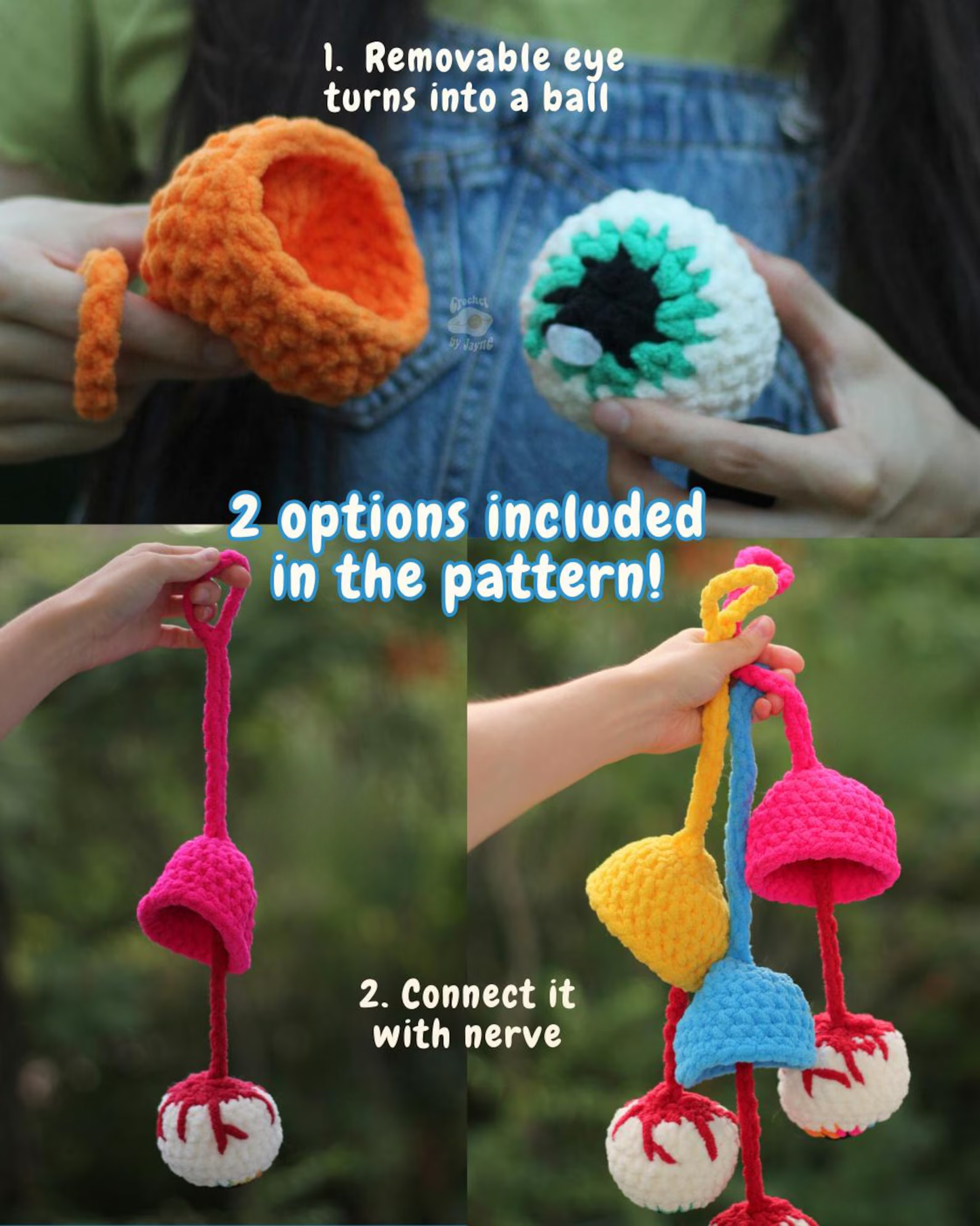 Tiny Silly Eyeball Crochet Pattern