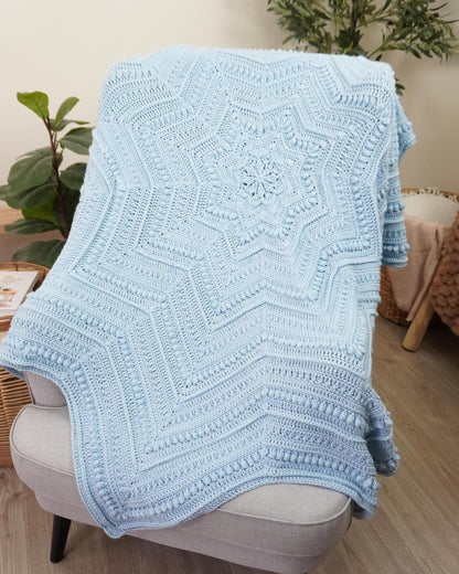 Textured Baby Star Throw Crochet Pattern