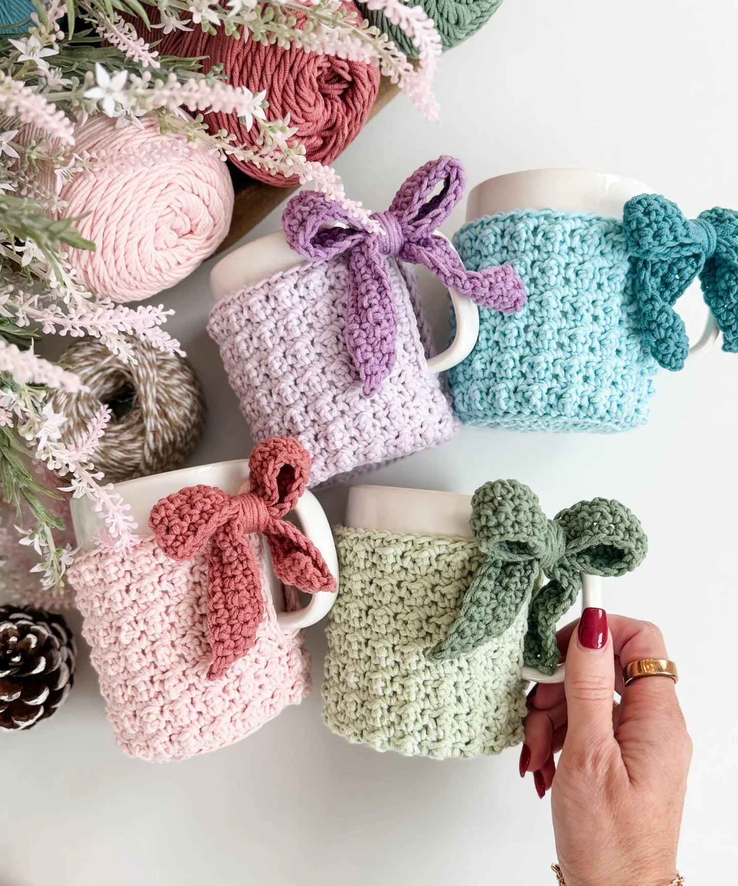 Winterberry Mug Cozy Crochet Pattern