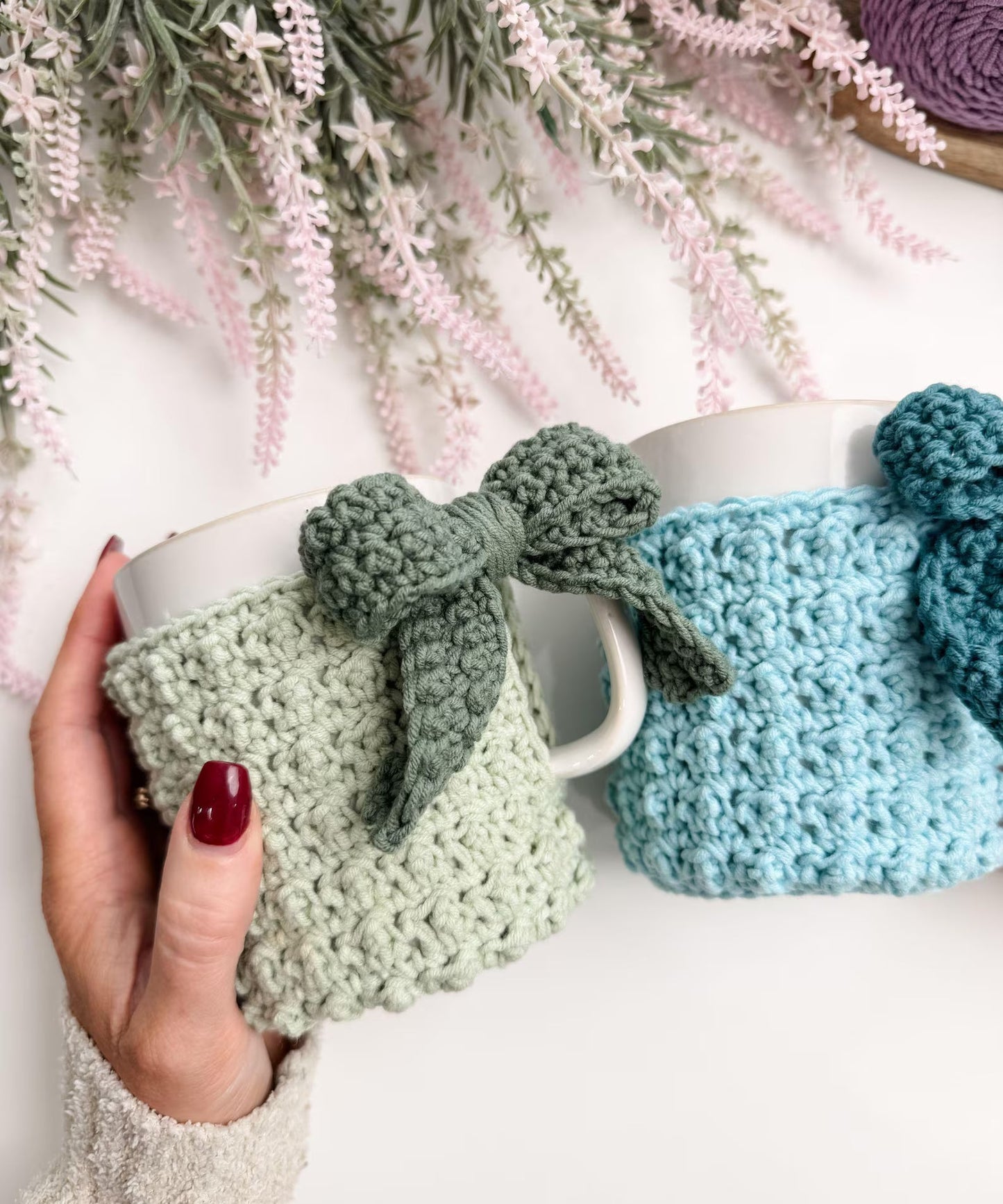 Winterberry Mug Cozy Crochet Pattern