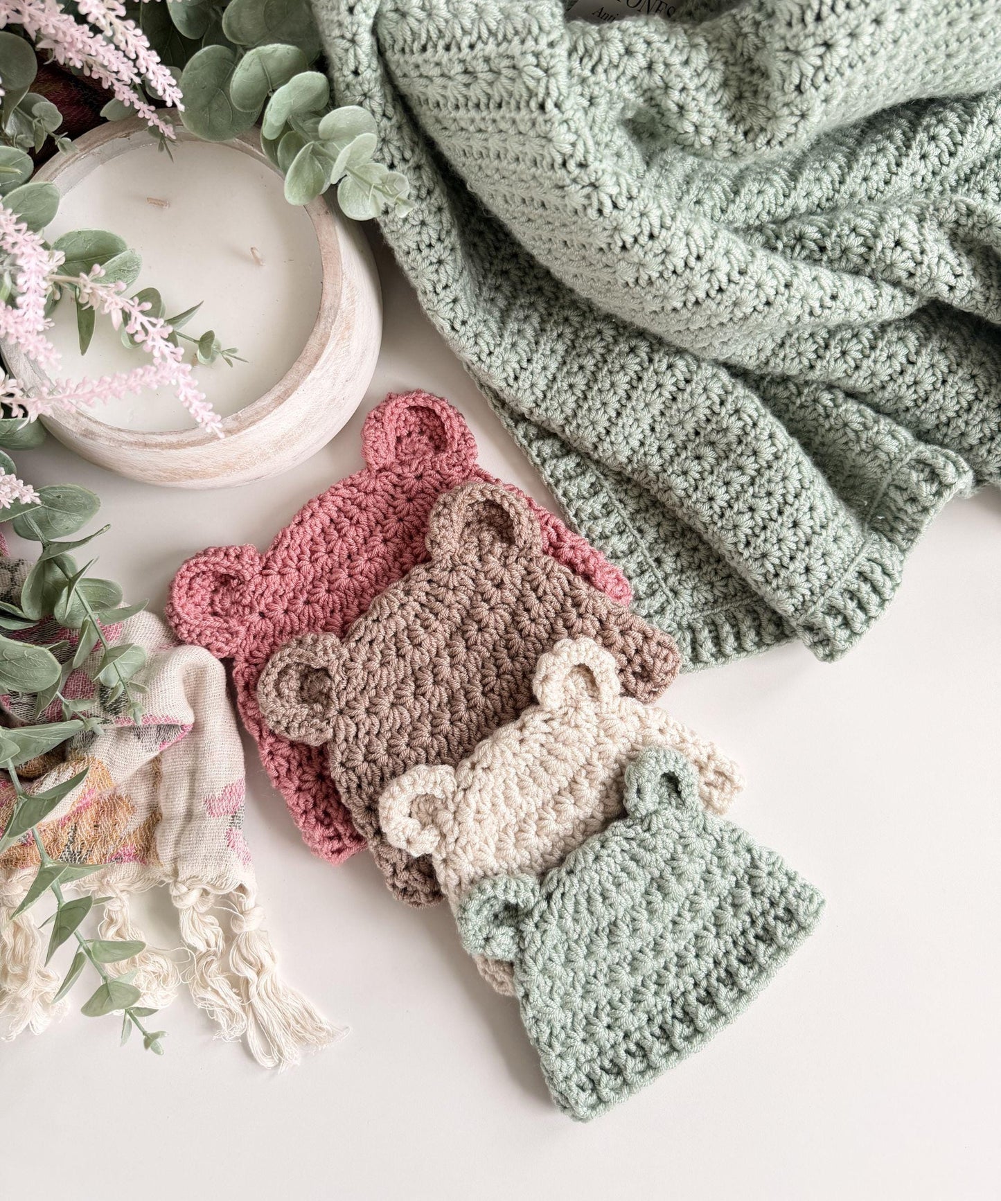 Star Stitch Baby Bear Hat Crochet Pattern