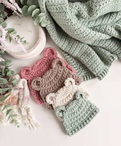 Star Stitch Baby Bear Hat Crochet Pattern