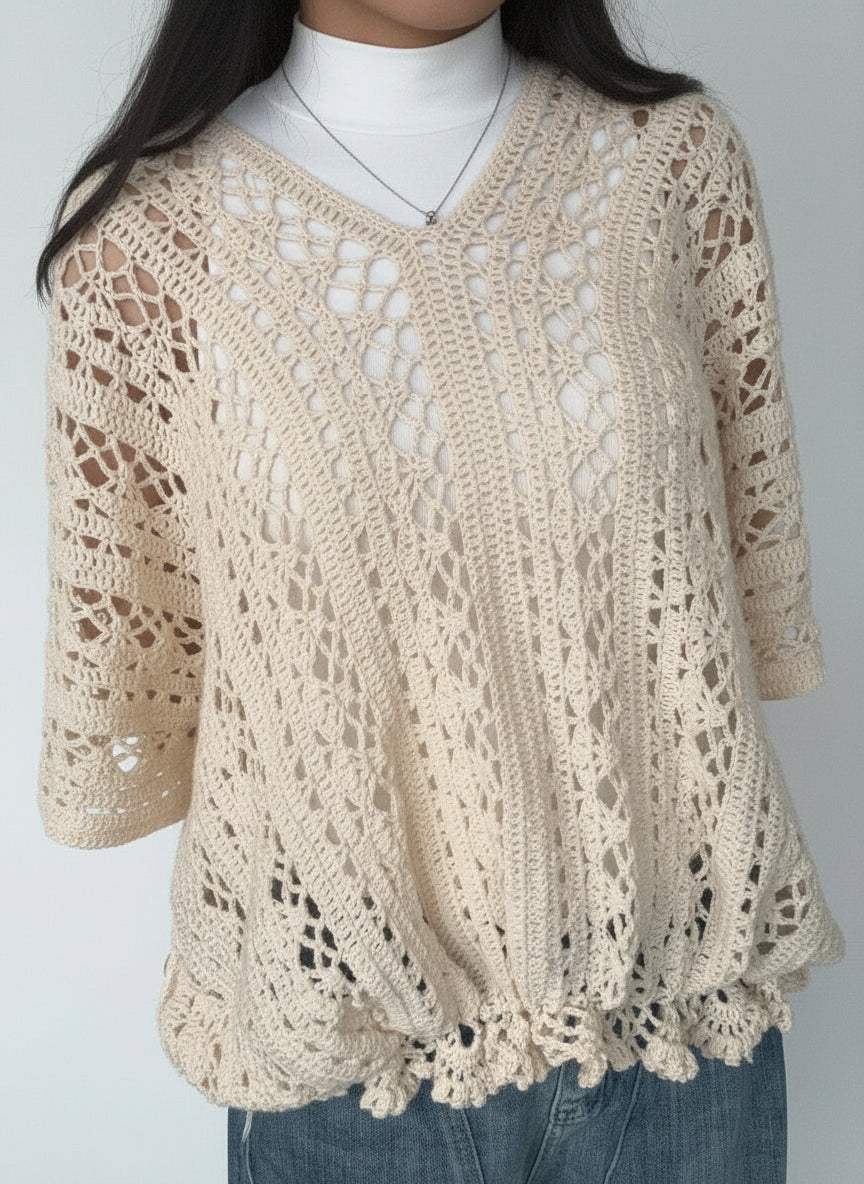 Multi-Way Mesh Poncho Crochet Pattern