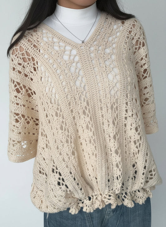 Multi-Way Mesh Poncho Crochet Pattern