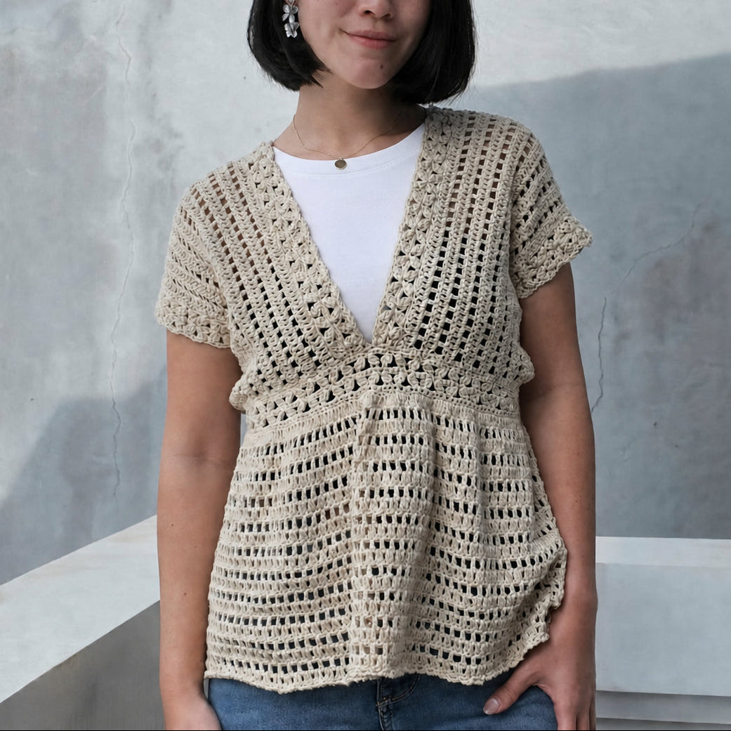 Magnolia V Neck Top Crochet Pattern