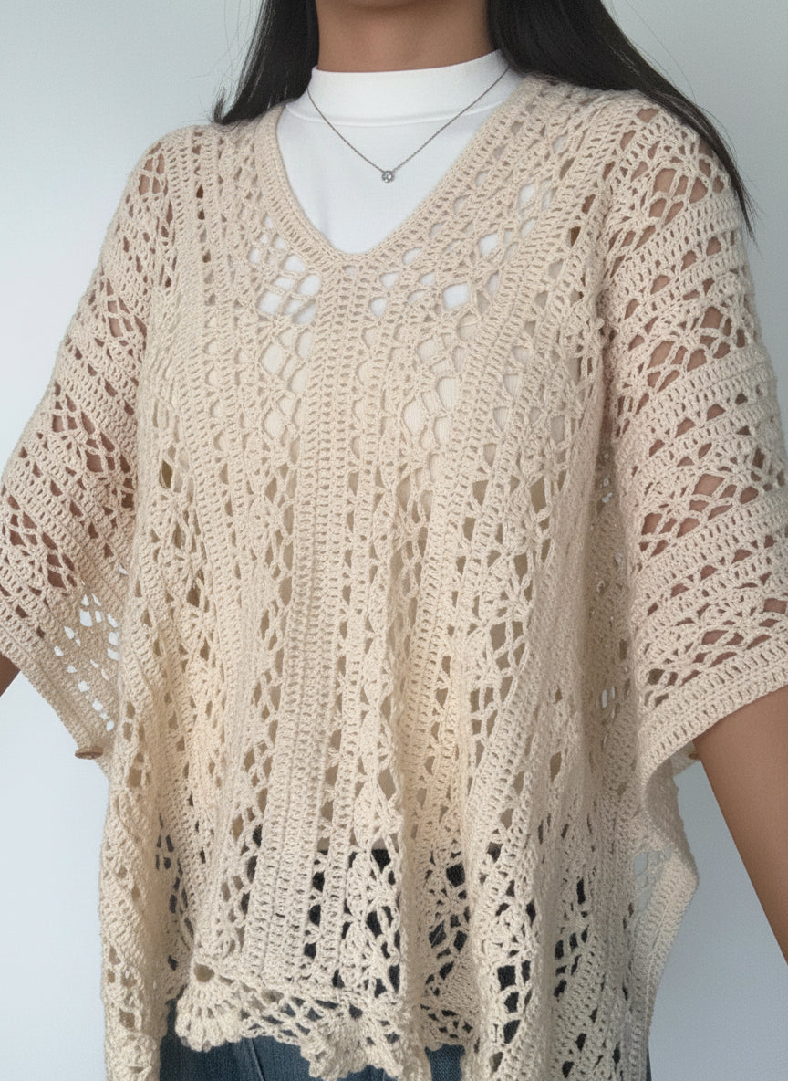 Multi-Way Mesh Poncho Crochet Pattern