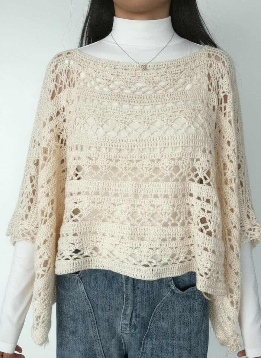 Multi-Way Mesh Poncho Crochet Pattern