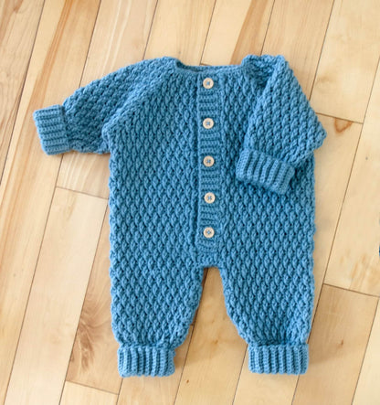 Baby One Piece Crew Neck Jumpsuit Crochet Pattern
