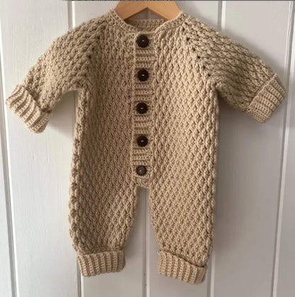 Baby One Piece Crew Neck Jumpsuit Crochet Pattern