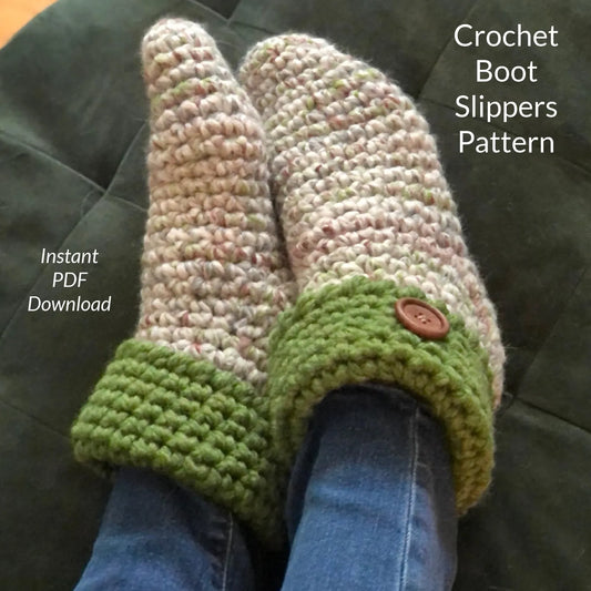 Crochet Boot Slipper Pattern