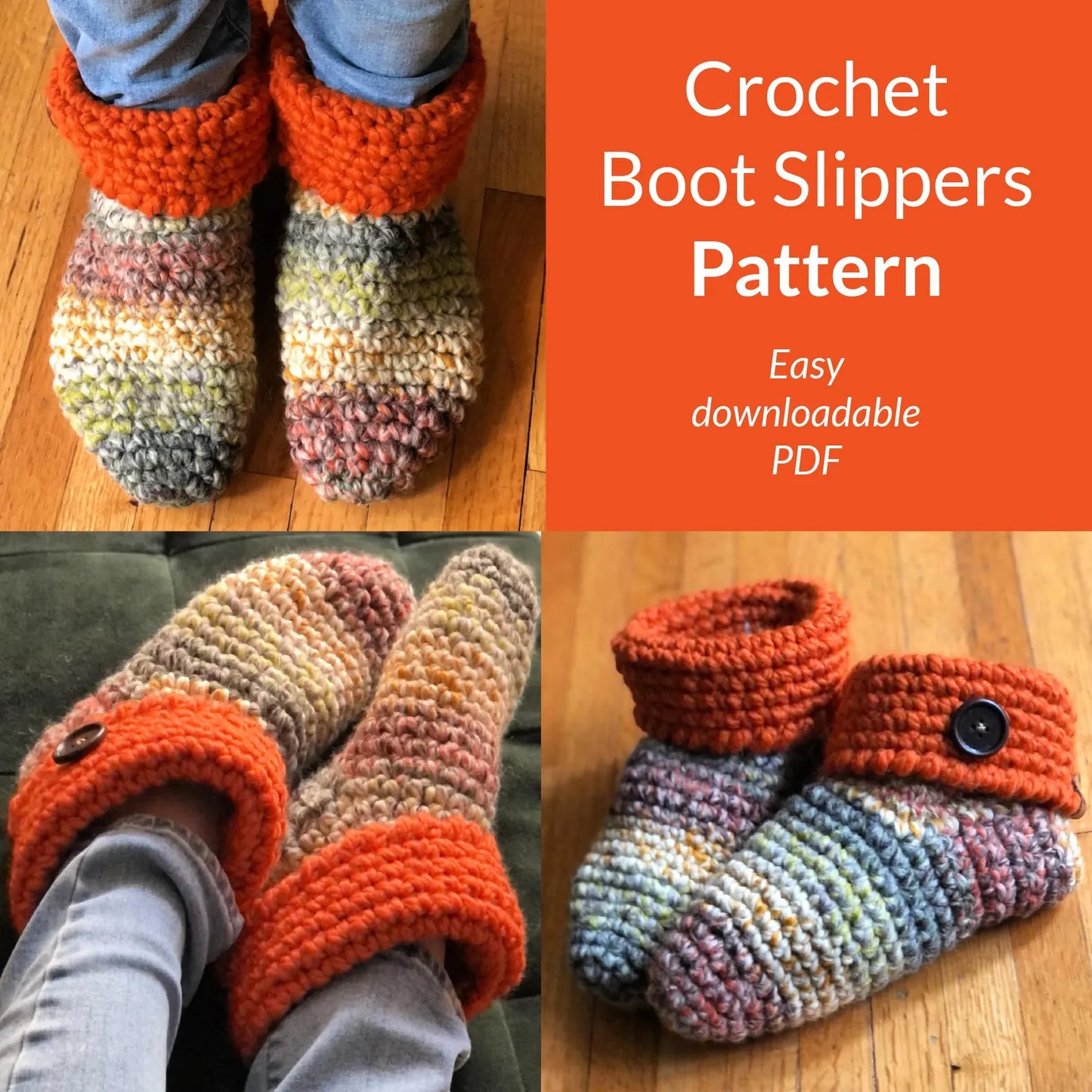 Crochet Boot Slipper Pattern