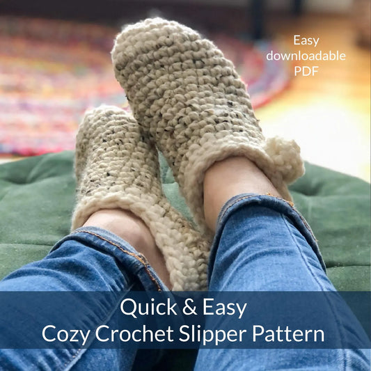 PomPom Slipper Crochet Pattern