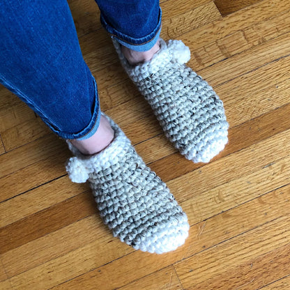 PomPom Slipper Crochet Pattern