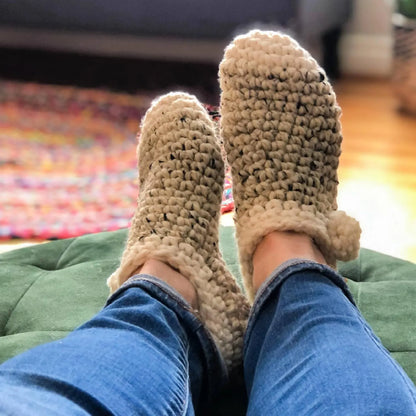 PomPom Slipper Crochet Pattern