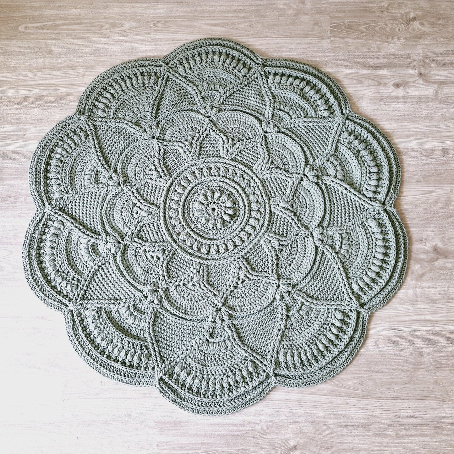 Boho Flower Floor Rug Crochet Pattern