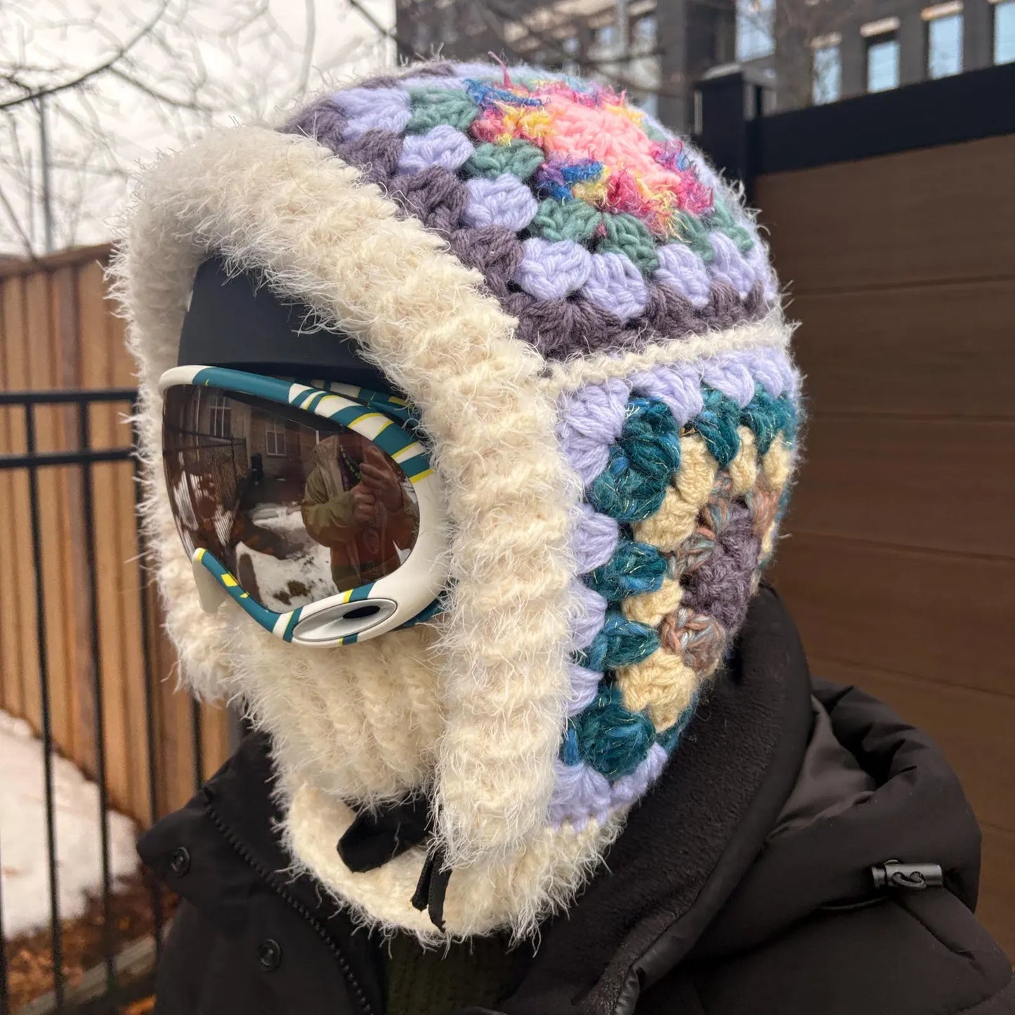Granny Square Helmet Cover Crochet Pattern